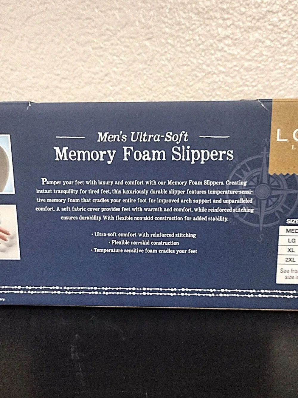 Loft Living Men's Ultra Soft Memory Foam Slippers